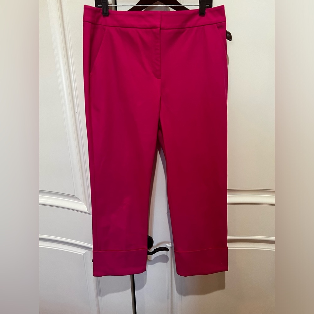 Trina Turk Pink Cotton Pants/Trousers with Large Cuffs size 10